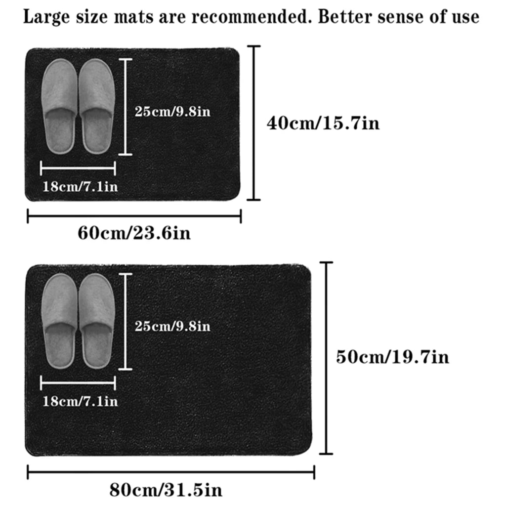 Bathroom anti slip floor mat soft bathroom mat water absorbing bath mat 1.2cm thick flannel fabric door mat home decoration