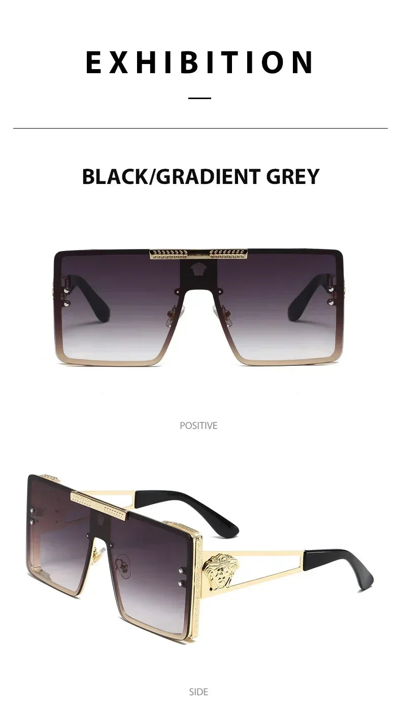 New Personality Square Big Cool Sunglasses for Men Women Fashion Retro Luxury Design Male Sun Glasses Gafas UV400 Gafas De Sol