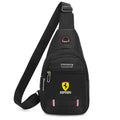 Car Emblem Leisure One-shoulder Bag Men's Messenger Chest Pocket For Ferrari Roma 488 Portofino F8 F1 Roma Spider SF90 Superfast