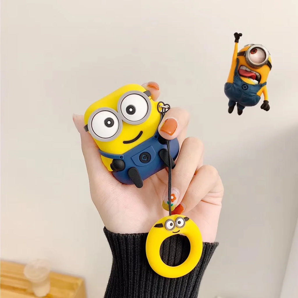 For Airpods 1 2 3 4 Pro 2 Case Cute Cartoon M-Minions Silicone Earphone Case Accessories Cover airpods pro3