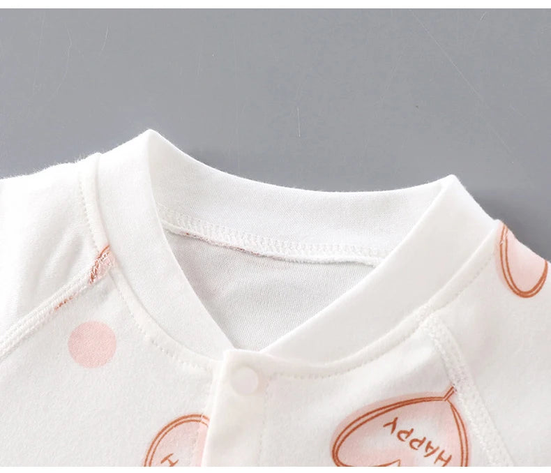 Baby Autumn Clothes Long Sleeved Spring and Autumn Jumpsuit, Pure Cotton Baby Climbing Clothes Boneless Single Breasted Hoodie