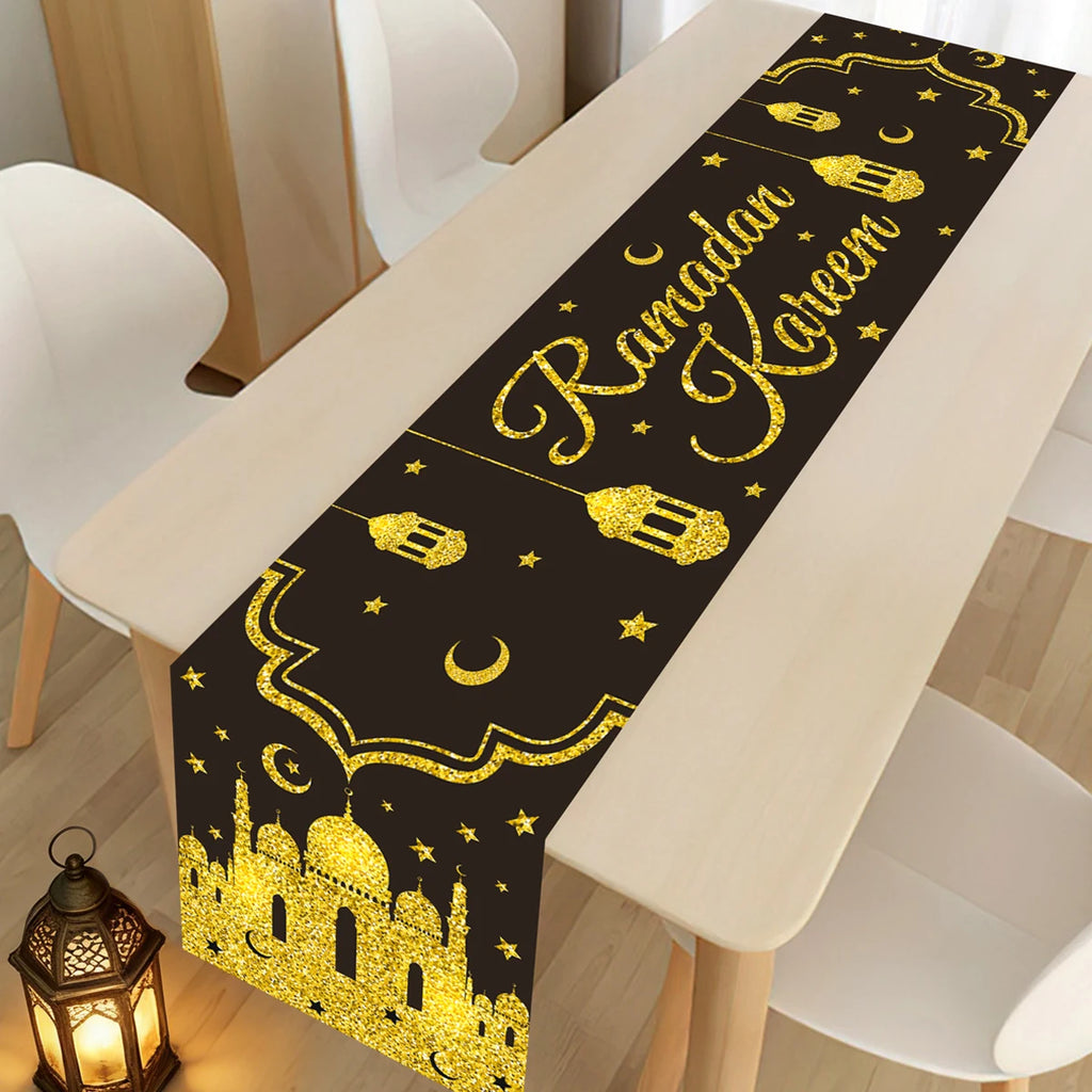 Ramadan Table Runner Eid Mubarak Decoration 2026 for Home Ramadan Kareem Ramadan Mubarak Islamic Muslim Party Eid Al-Fitr Gifts