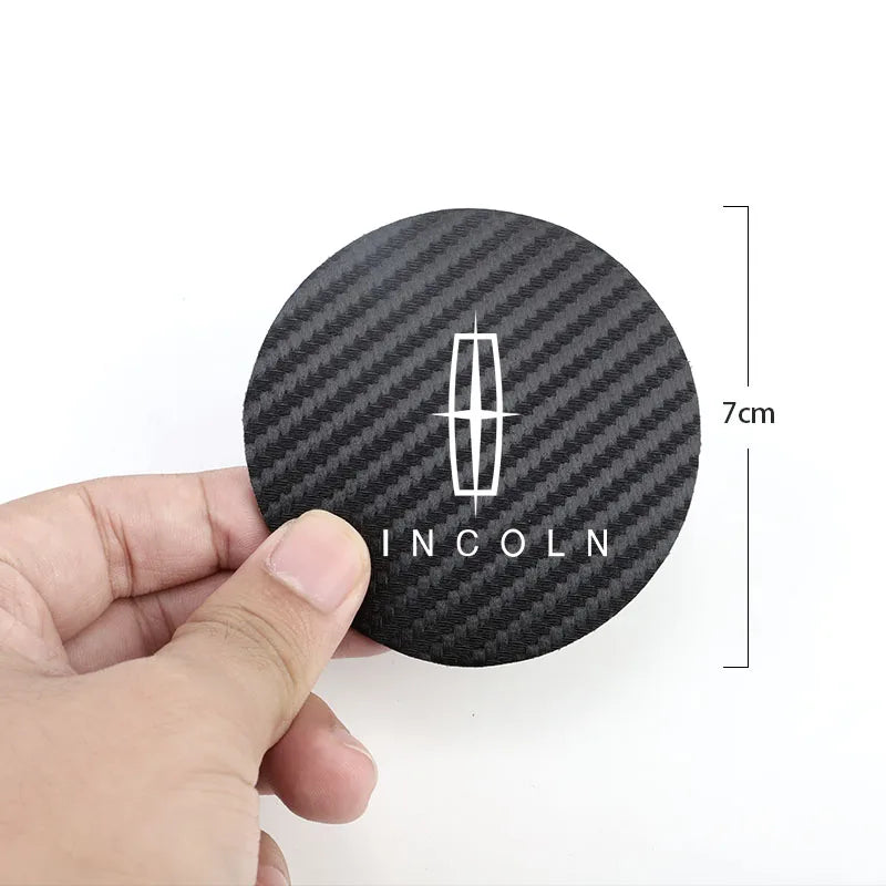 Leather Car Coaster Anti-Slip Water Cup Slot Pad For Lincoln Navigator Continental Nautilus Aviator MKZ MKX MKC MKT MKS Corsair