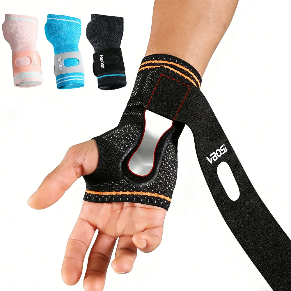 1pc Wrist Palm Support with Removable Metal Stays and Straps, Adjustable Brace Right Left Hand for Women And Men