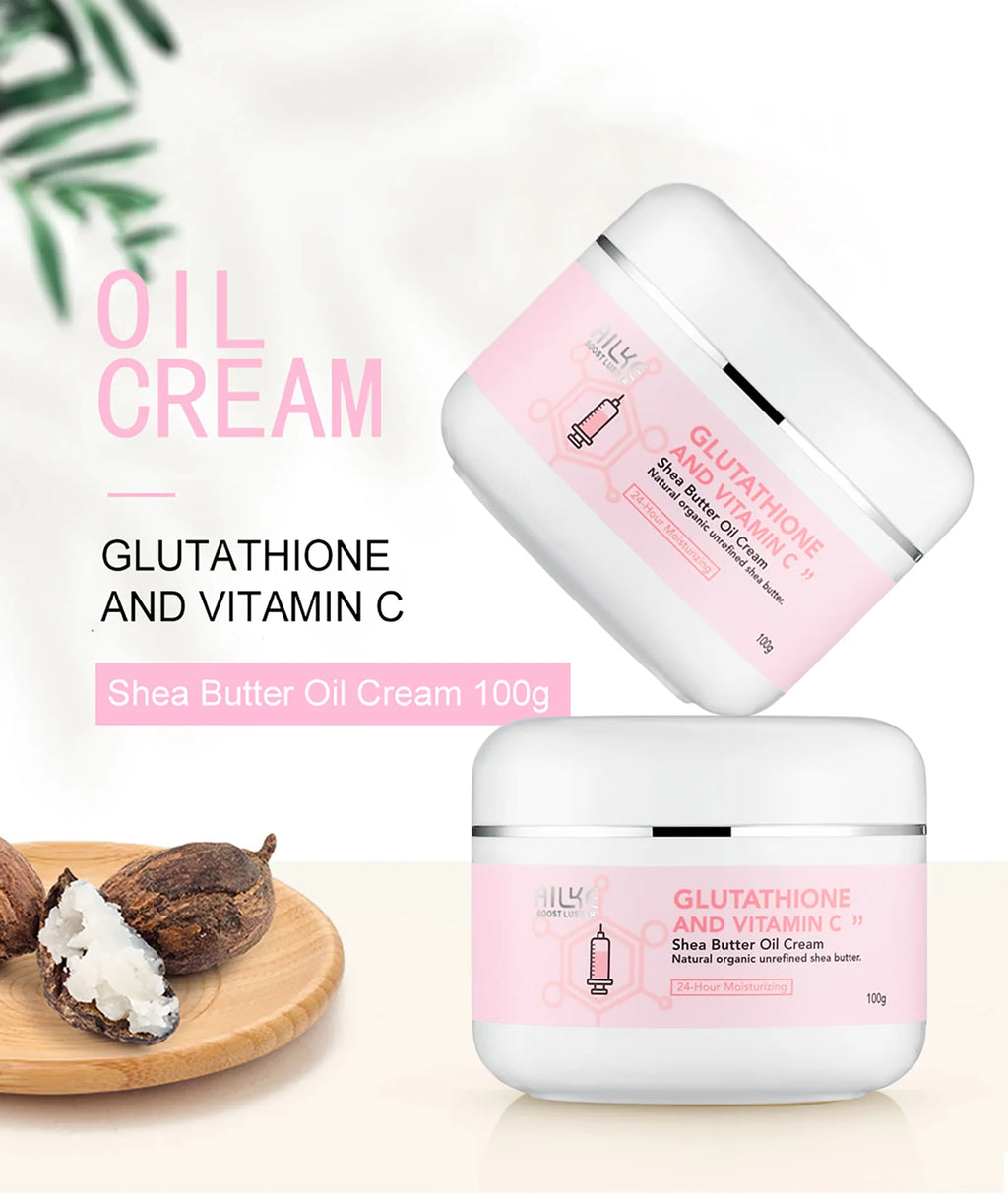 AILKE Skin Whitening Set, With Glutathion, Vitamin C, Shea Butter, Remove Dark Spots, Melanin, Pigmentation, Freckles, Stains