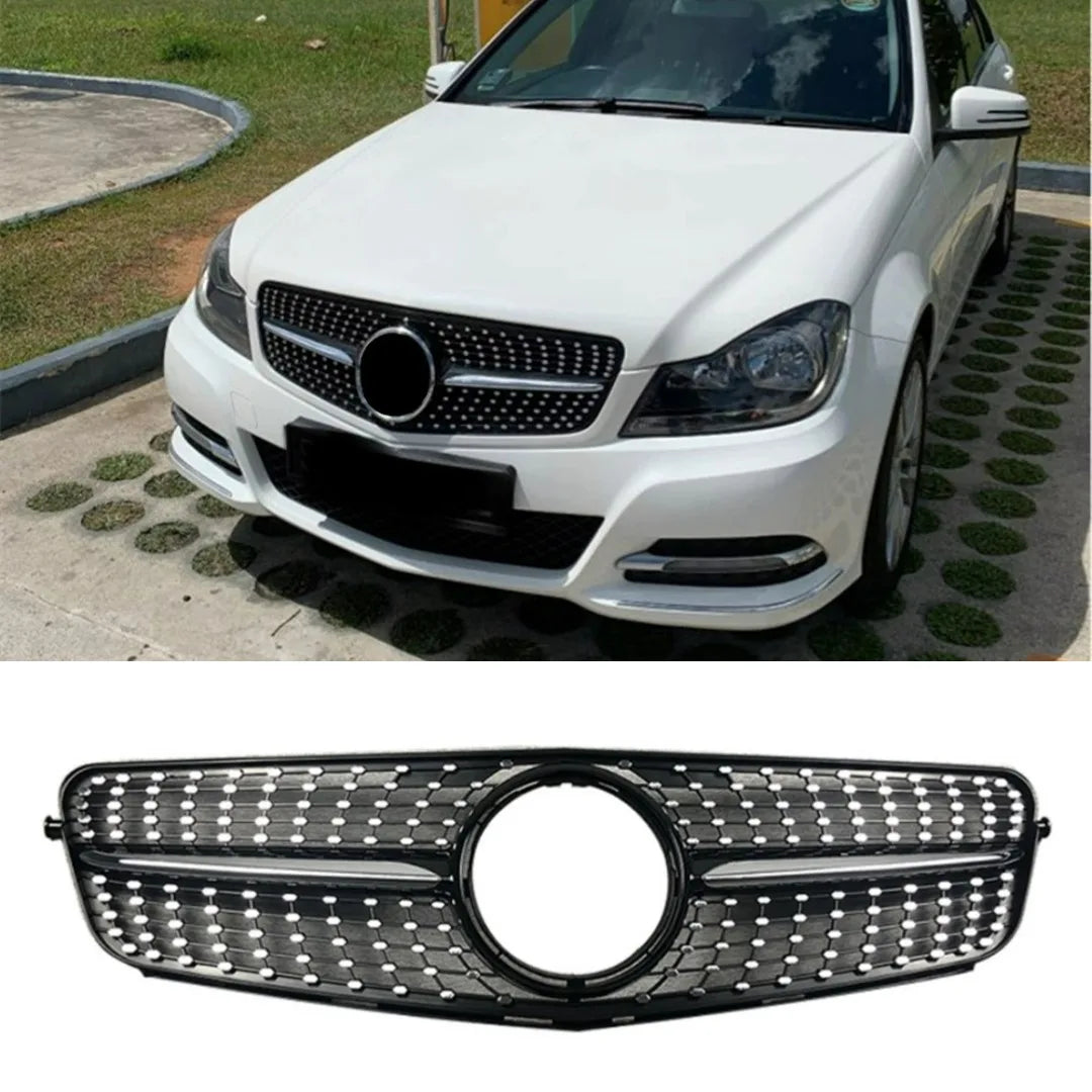 Front Bumper Grille Grill Tuning Accessories For Mercedes Benz C class W204 2007-2014 C180 C200 C250 C300 AMG GT Diamond Style