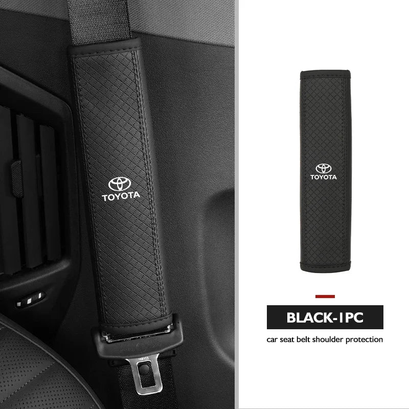 Leather Car Seat Belt Protector Pad Shoulder Strap Cover For Toyota Corolla Prius Auris CHR Land Cruiser Camry Avalon