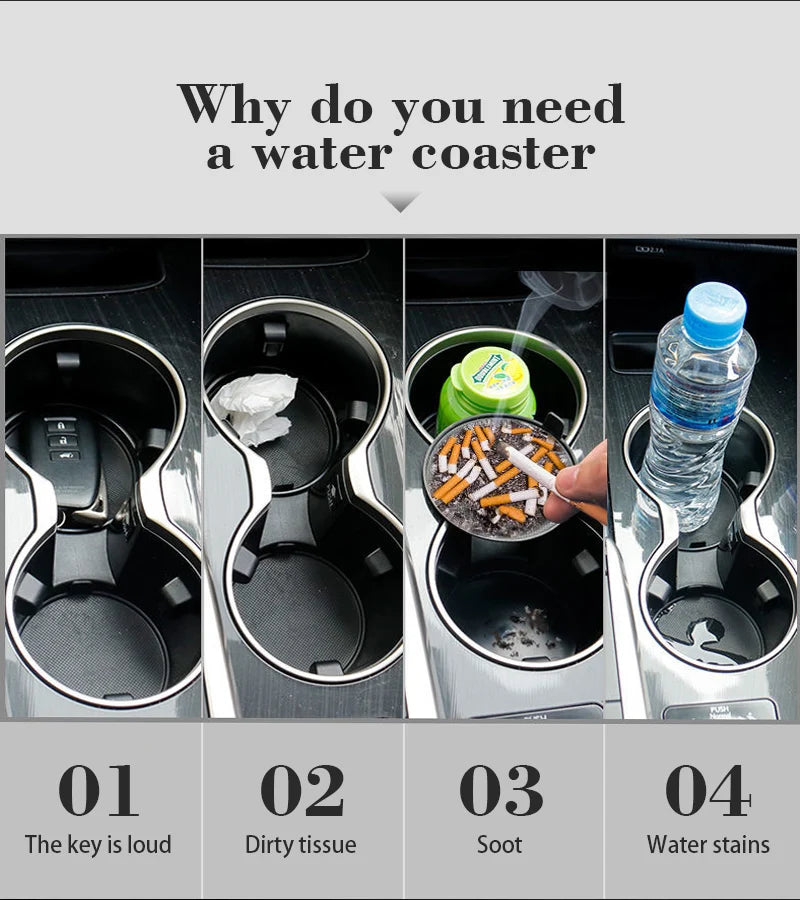 2Pcs Car Coasters Leather Water Cup Mat Auto Accessories For Peugeot 408 4008 308 3008 Rifter 5008 508 2008 208 301 RCZ 407 108