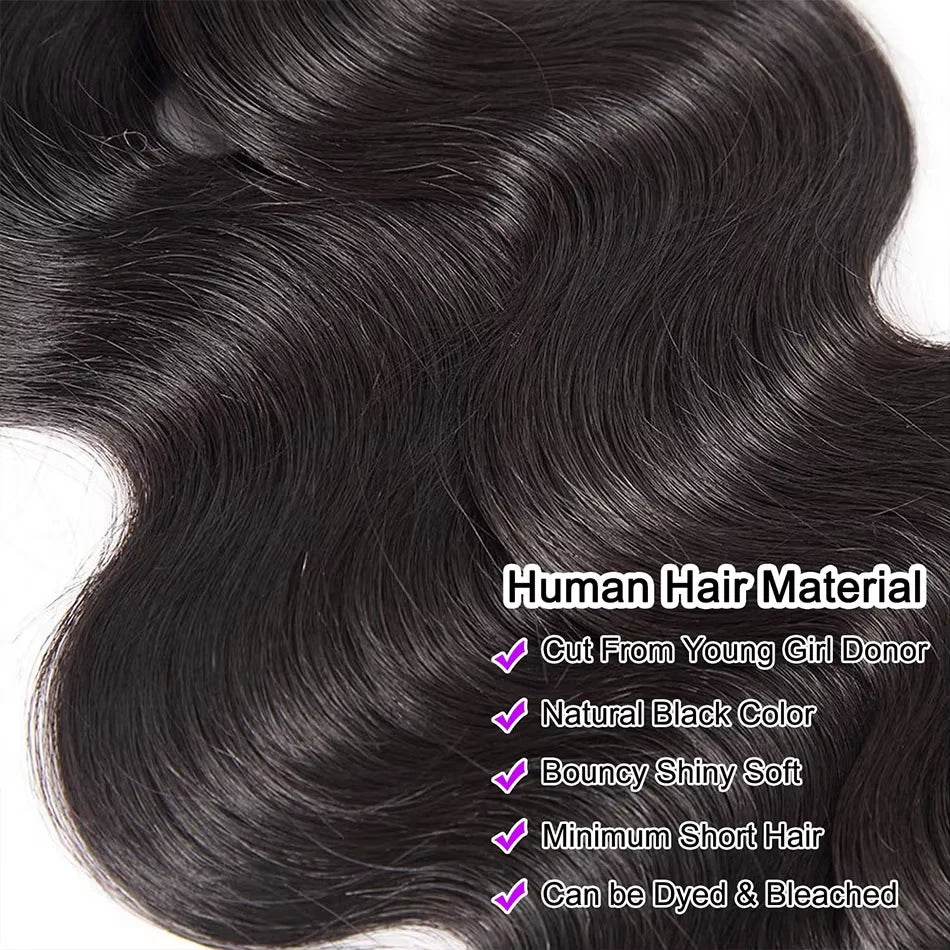 16A Body Wave Bundles Human Hair 40 Inch Remy Brazilian Virgin Weave Hair 3 4 5 Pcs 100% Unprocessed Raw Hair Bundles Extensions