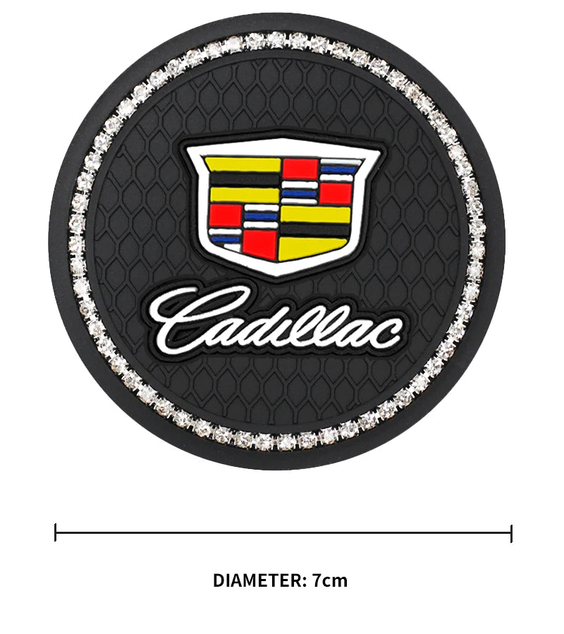 Car Non-slip Water Cup Pad Diamond Rhinestone Bling Decoration For Cadillac Escalade GT4 XT4 ATS XT5 CTS XTS RS Accessories
