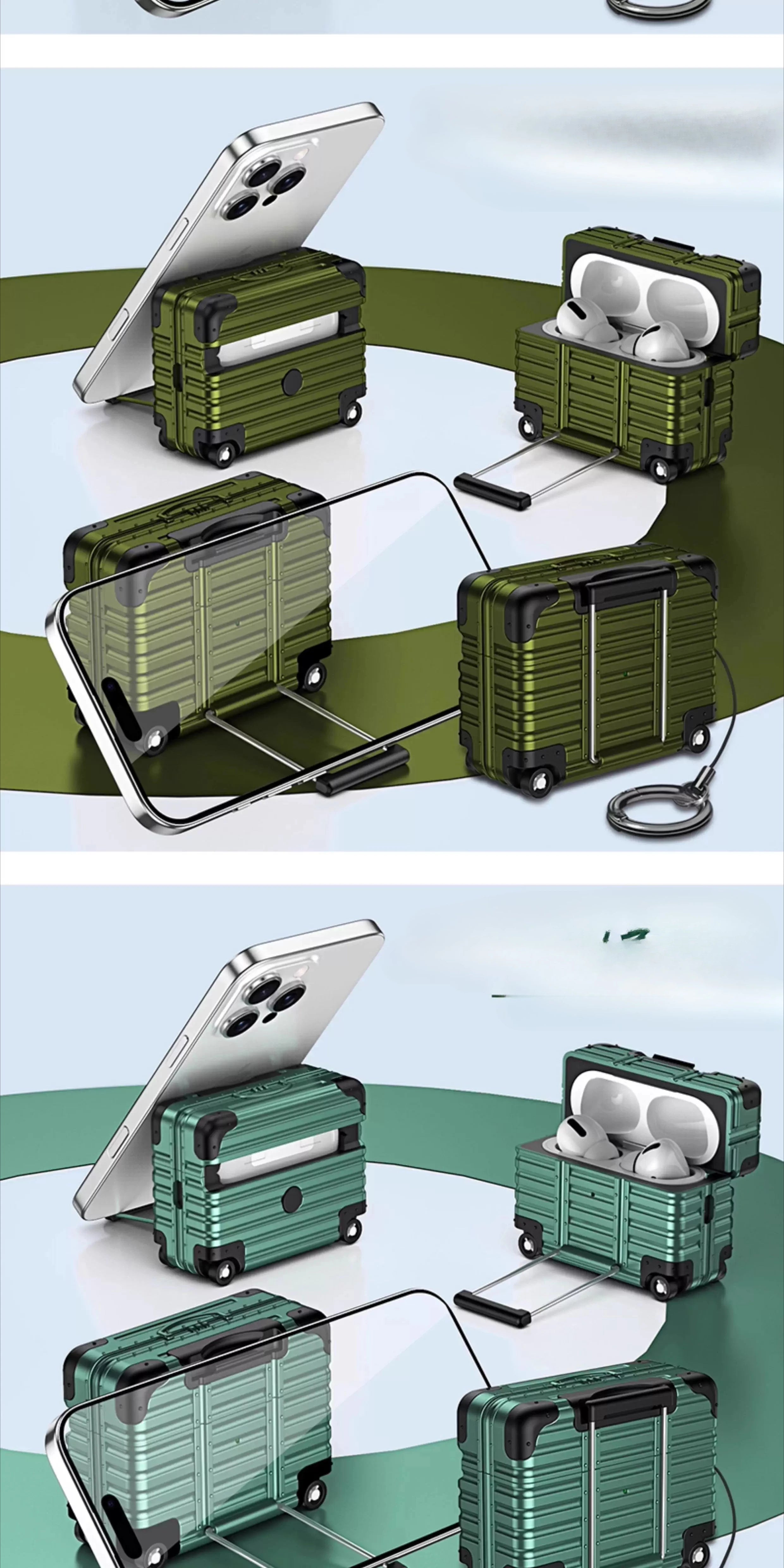 Individual Suitcase for Airpods 4 3 2 Pro Trendy Luggage Protective Case for Airpods1/2/pro2 Drop-proof Headphone Case ﻿  ﻿