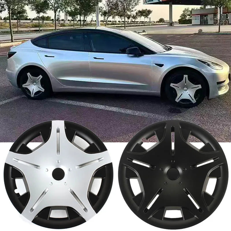 For Tesla Model 3 Performance Hub Cap 4PCS Replacement Wheel Cap Automobile 18-Inch Hubcap Full Rim Cover Accessories 2018-2023