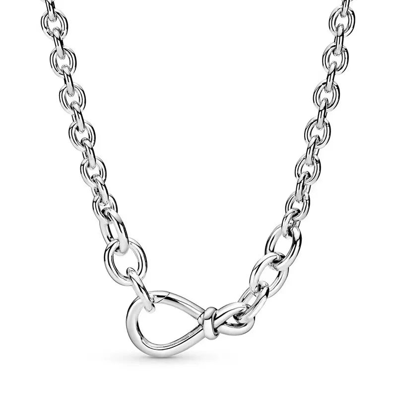 Exquisite 100% 925 sterling silver eternal heart-shaped circular pendant necklace for women DIY jewelry Valentine's Day gift