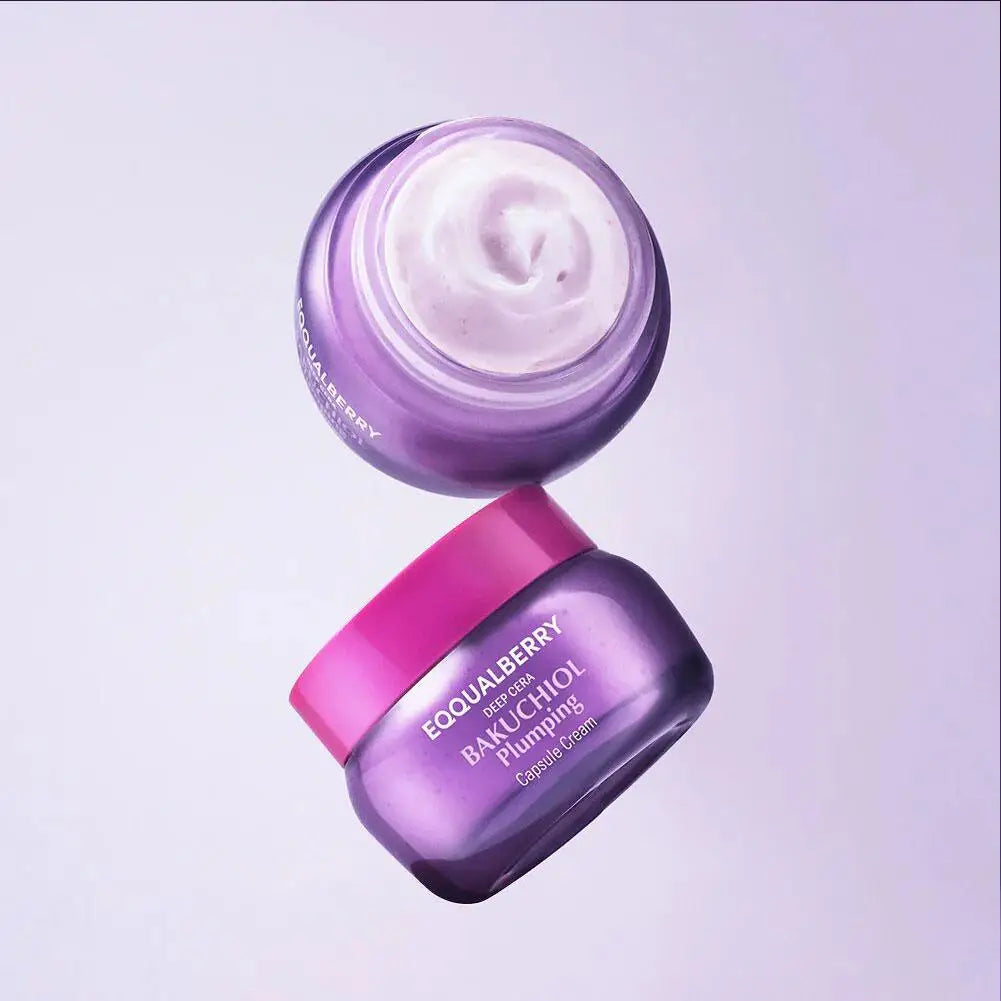 EQQUALBERRY Bakuchiol Plumping Serum with Ceramide & Psoralol Rich Capsule Cream Moisturizing Cream Korean Skincare