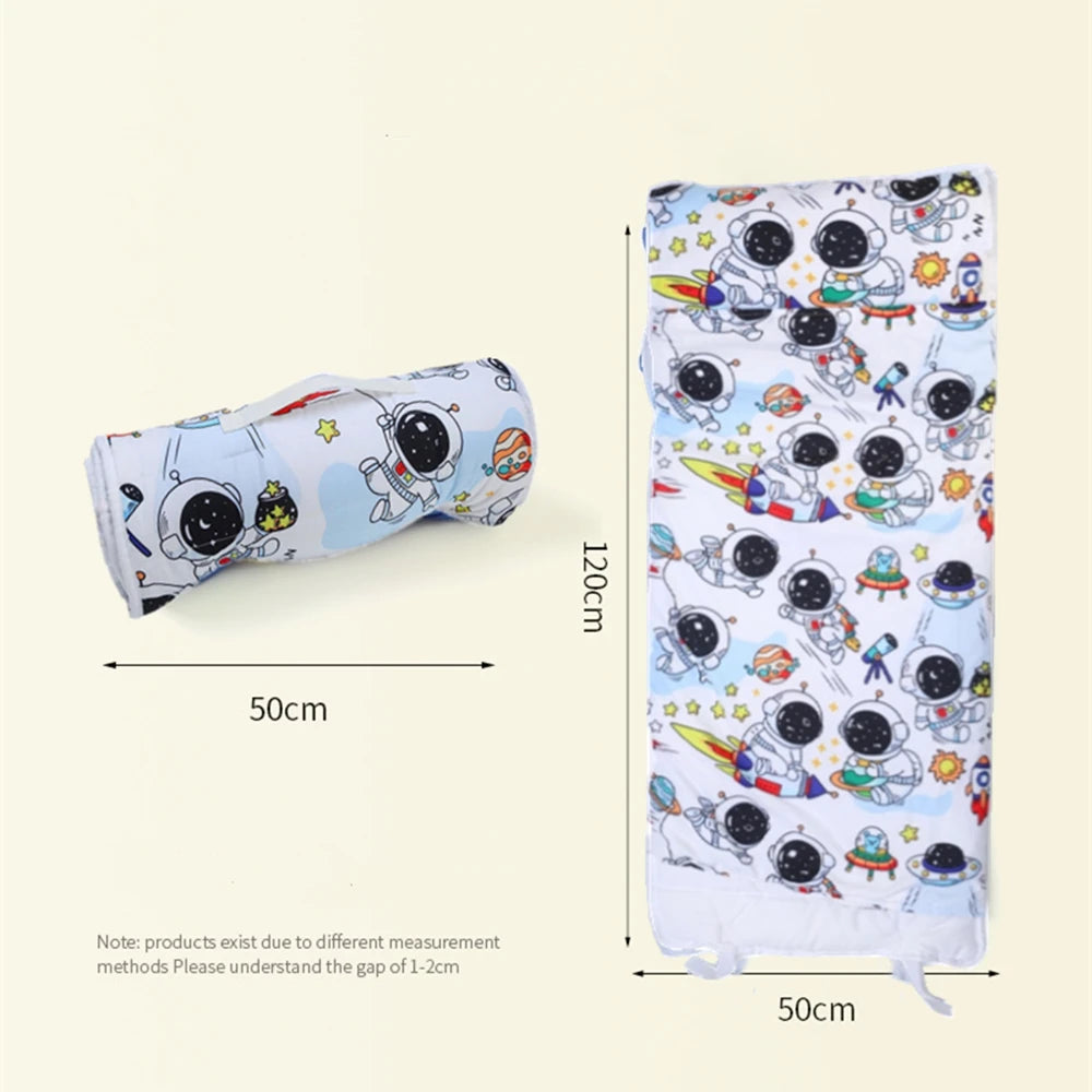 Toddler Nap Mat for Daycare Preschool: Kids Sleeping Bag with Pillow and Blanket Kindergarten Prek Naptime Slumber Bag Roll Up