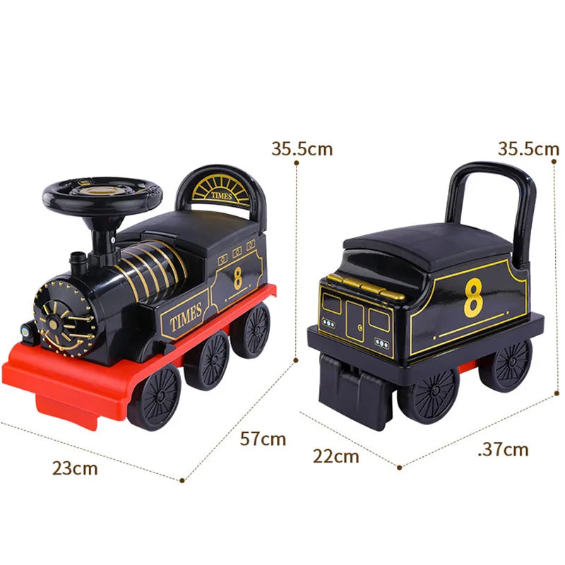 Child Electric Train Kids Riding Toy Ailway Classical  Model Can Carry Train Rail Car Children's Baby Walker Stroller Toys Gifts