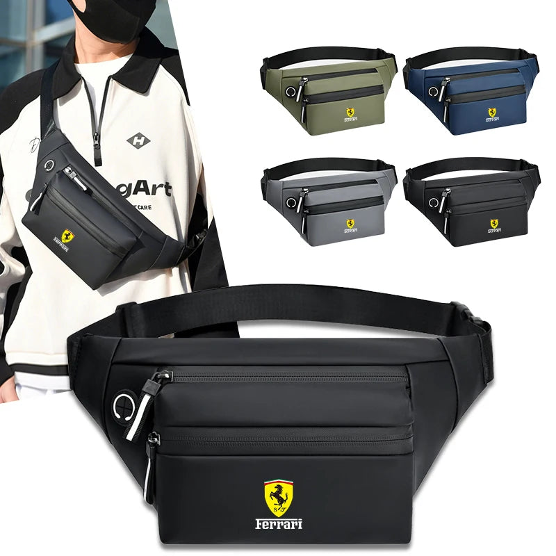 Fashion Men's Waist Bag Outdoor Sports Crossbody Bag Chest Packs For Ferrari F430 Stradale 458 488 599 612 F8 FF Charles Leclerc