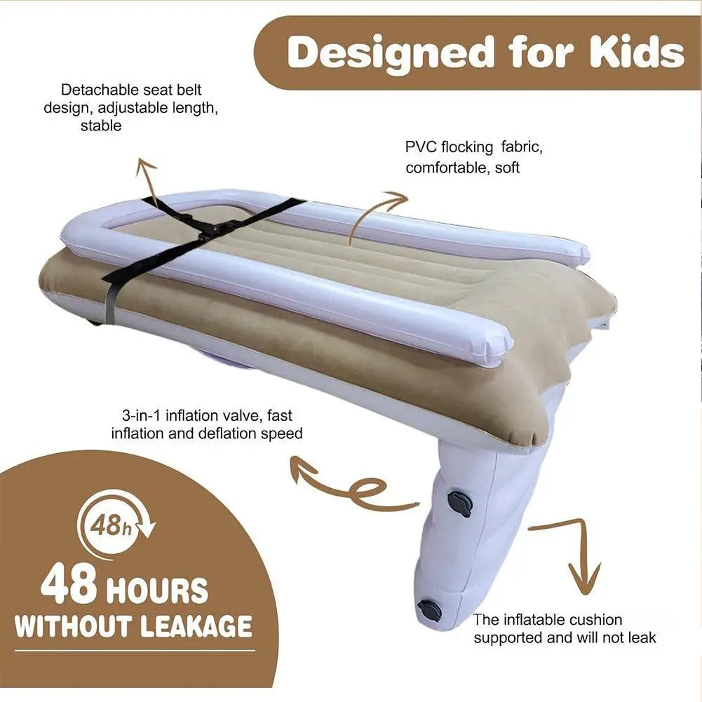 Baby Inflatable Mattress Children's Car Rear Folding Car Mat Outdoor Travel Thickened Plush Air Cushion Car Inflatable Bed ﻿