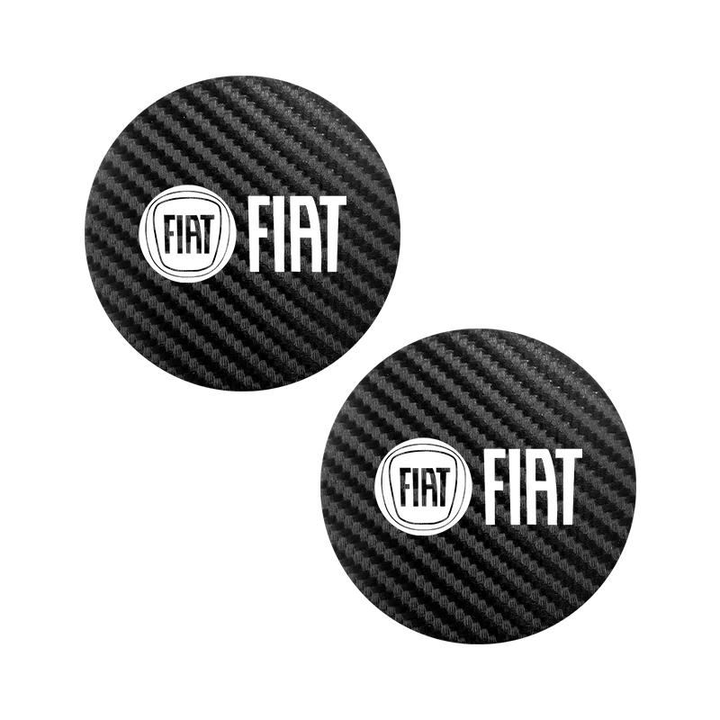 2Pcs Car Coasters Carbon Fiber Cup Holder Mat For Fiat 500 Abarth Punto Panda Doblo Car Interior Accessories Decorative Coasters