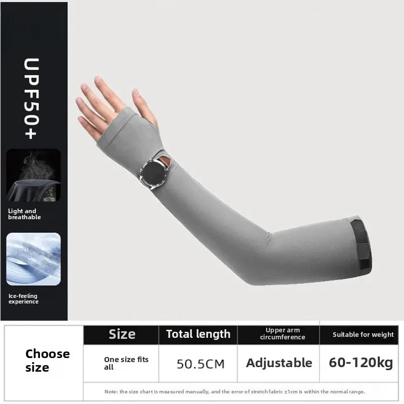 Ice Silk Sun Protection Sleeve Covers Thin UV Protection for Driving Cycling Fishing Men's New Summer Style Arm Guard