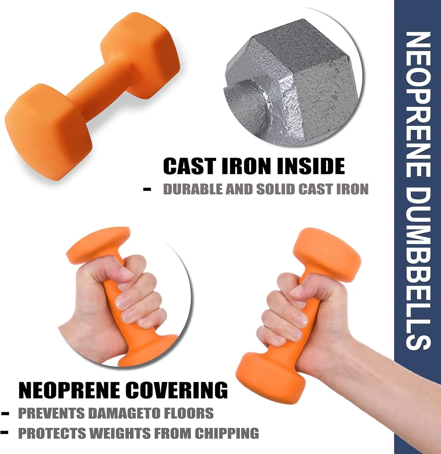 2 LB Dumbbell Pair Home Gym Workouts Strength Training Weight Loss Pilates Weights Yoga Sets Weights for Women, Men, Seniors