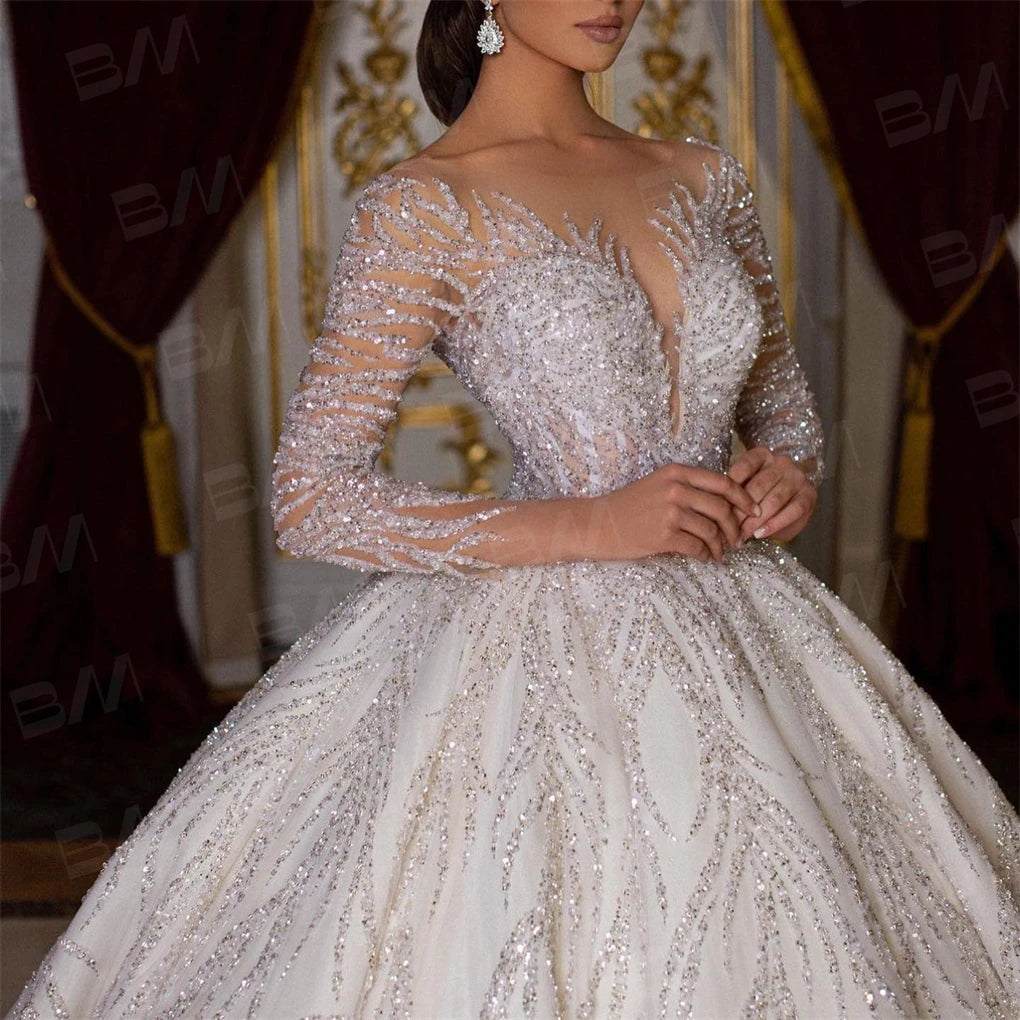 luxury hand beaded wedding dress