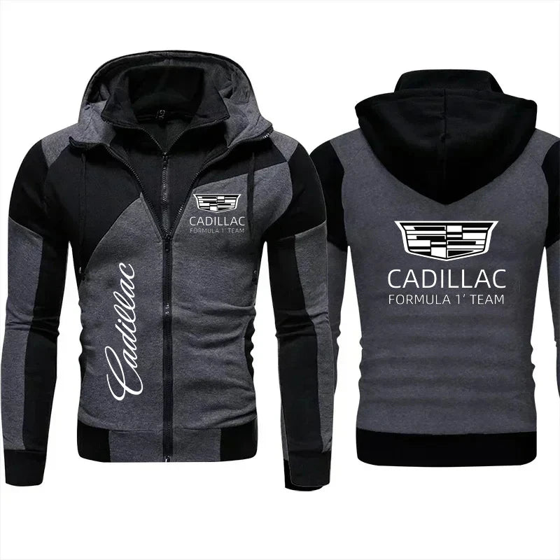 Cadillac double zip hoodie