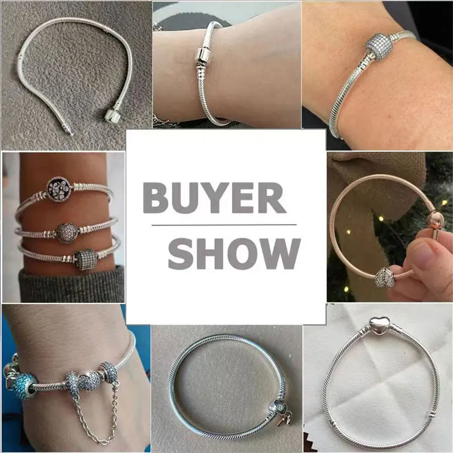 The best-selling S925 sterling silver heart-shaped crown snake bone chain is perfect for the original DlY bracelet! A perfect je