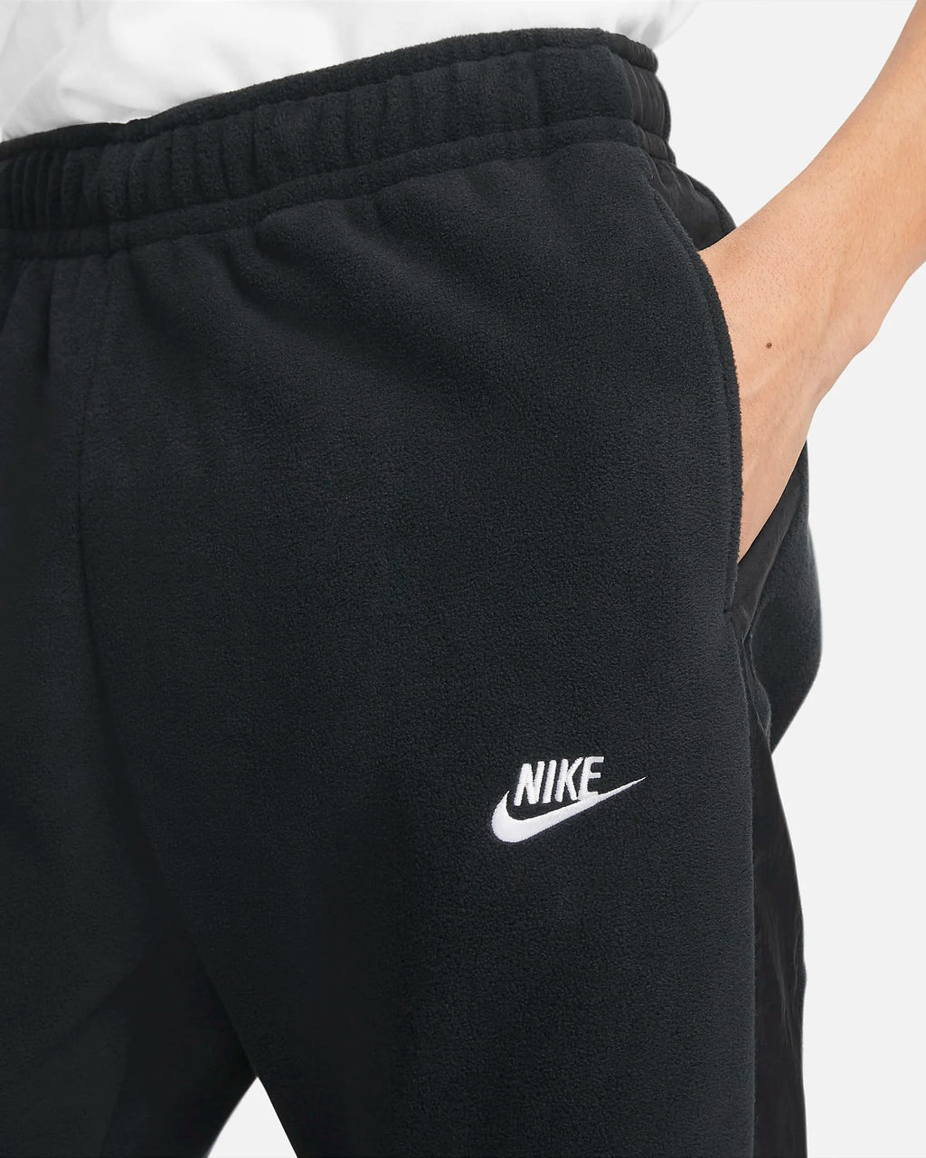 Nike Sportswear Solid Color Loose-Fit Drawstring Knit Sweatpants for Men - Black DD4893-010
