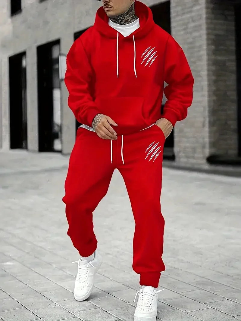 2025 Men's Fall Printed Hoodie and Jogger Set - Perfect for School Start Season men clothes tracksuit mens clothes funny suit