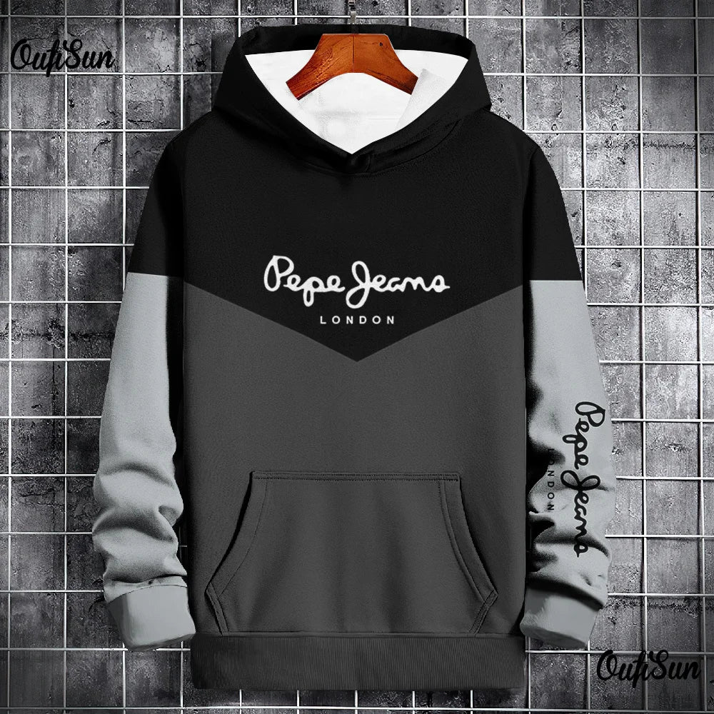 Autumn and Winter Casual Men's Hoodies Funny Splice 3D Print Sweatshirts Outdoor Sports Pullover Fashion Trend y2k Clothes Tops