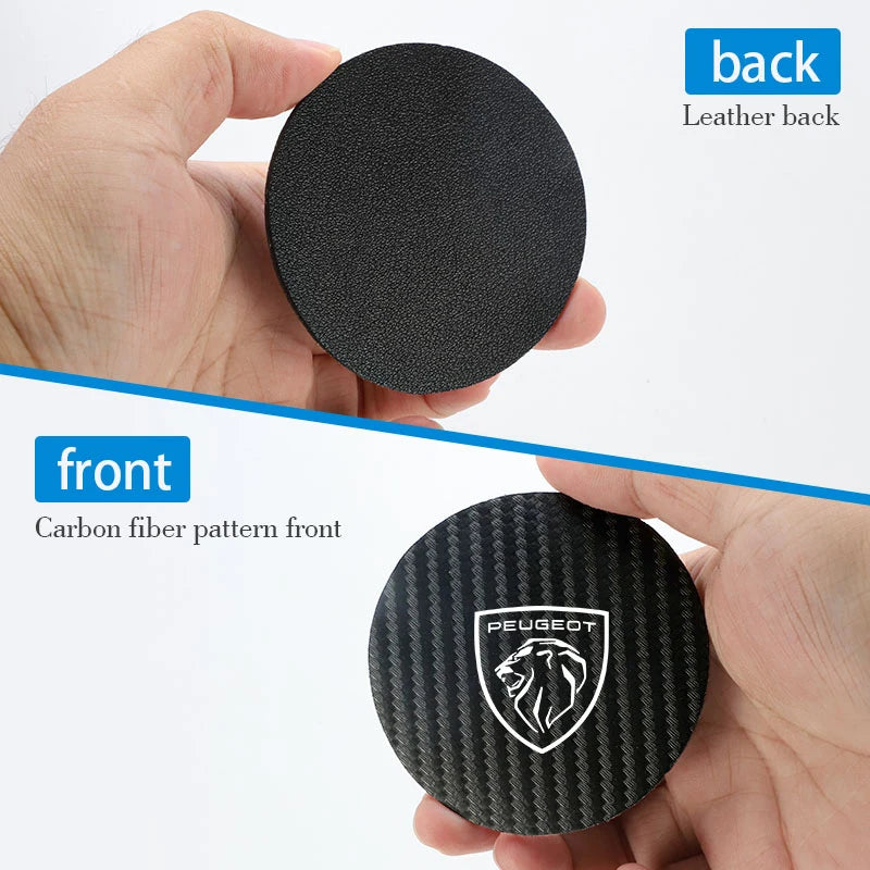 2Pcs Car coaster water anti slip pad silicone waterproof interior accessories For New Peugeot 206 208 207 3008 308 2008 107 508