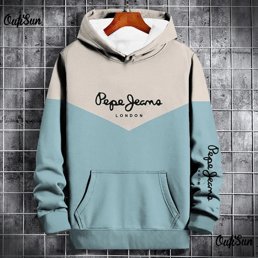Autumn and Winter Casual Men's Hoodies Funny Splice 3D Print Sweatshirts Outdoor Sports Pullover Fashion Trend y2k Clothes Tops