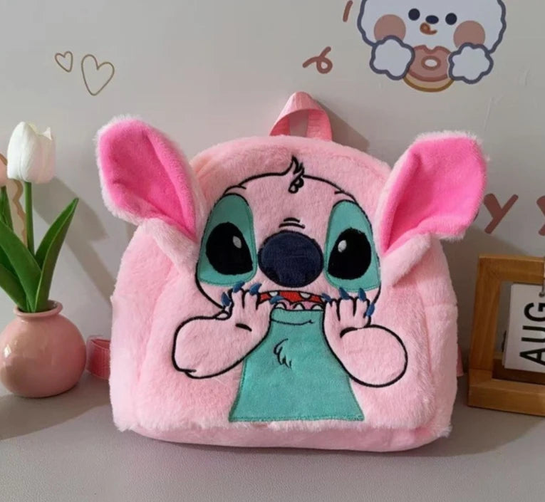 Disney  Stitch Plush New Backpack Cartoon Fashion 3d Mini Women's Backpack Large Capacity Cute Children Schoolbag High Quality!!