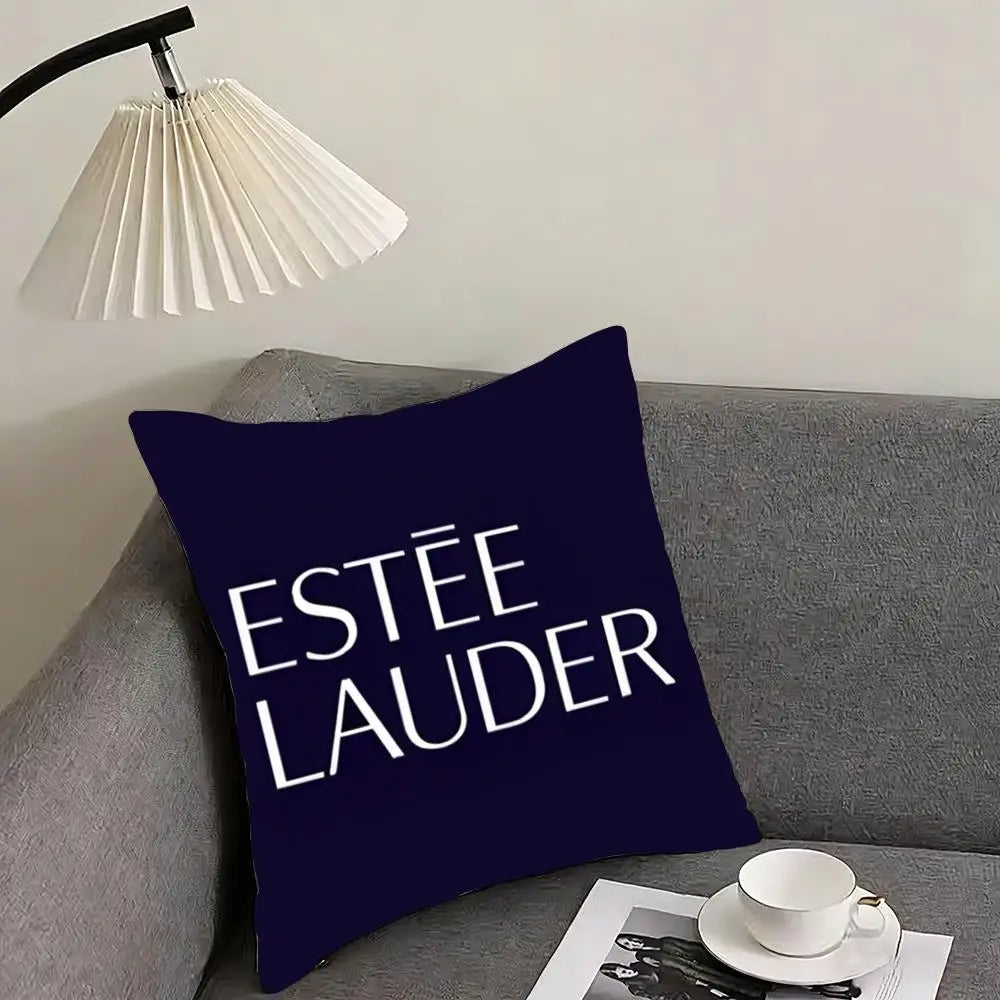 Luxury E-Estee l-Lauder Cushion Cover Elegant Comfort Pillowcase Sofa Bed Double-sided Printed Invisible Zipper Home Decor