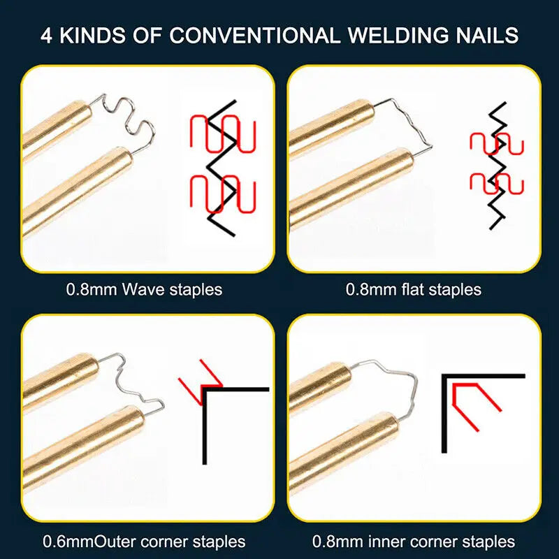70W Plastic Welding Machine Plastic Welder Gun Car Bumper Repair Kit with 200/600/1000 Pcs Hot Staples Car Tools Kit