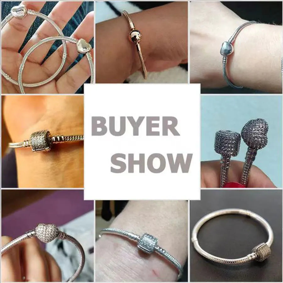 The best-selling S925 sterling silver heart-shaped crown snake bone chain is perfect for the original DlY bracelet! A perfect je