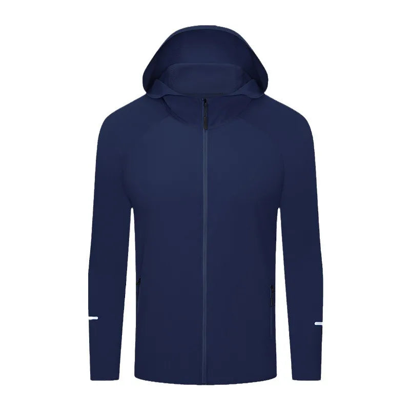 2026 Autumn Long-Sleeve Hoodie Quick-Dry Outdoor Windproof Jacket Four-Way Stretch Running Coat