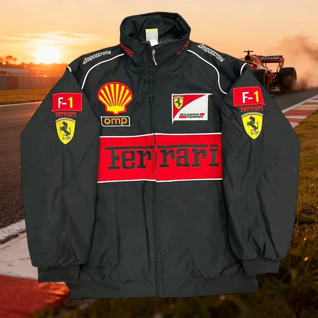 High-Quality F1 Racing Embroidered Jacket Locomotive Riding Jacket Couple Coat For Ferrari F430 488 Stradale Roma F8 Spider SF90