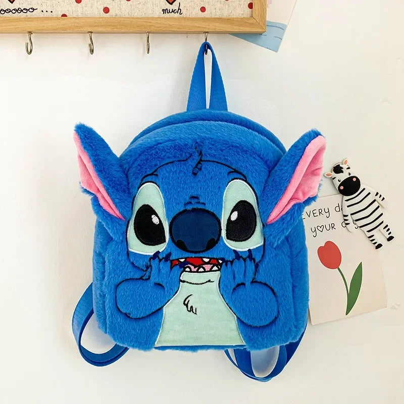 Disney  Stitch Plush New Backpack Cartoon Fashion 3d Mini Women's Backpack Large Capacity Cute Children Schoolbag High Quality!!