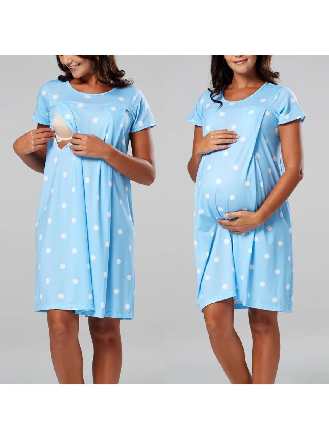 Fashionable Multifunctional Mother's Convenient Nursing Skirt Maternity Pajamas Nursing Clothes Splicing Nursing Pajamas