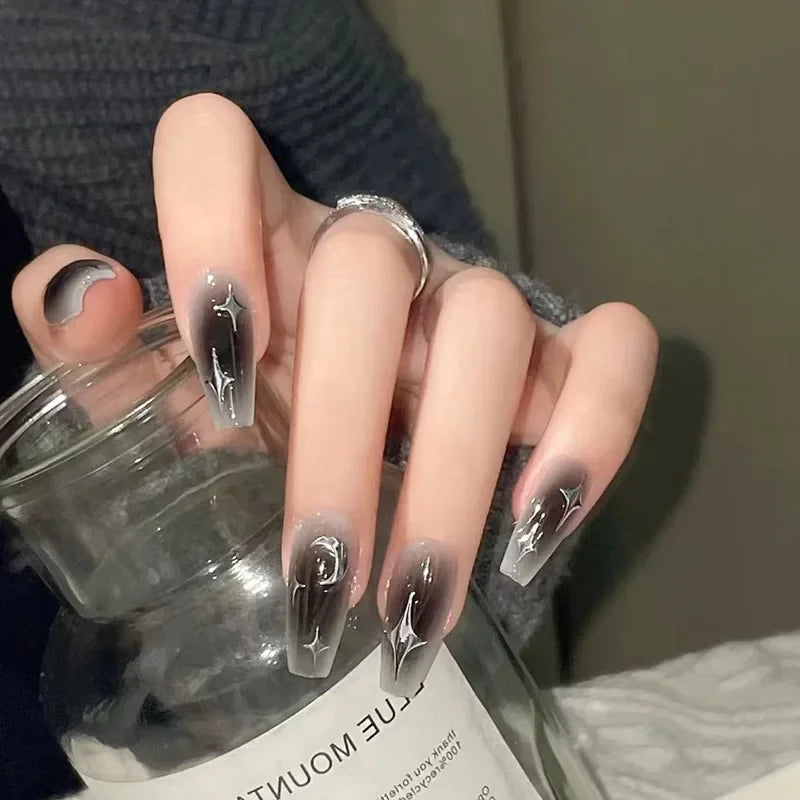 24Pcs/Set Sweet Love Fake Nail with Gradient French Press on Nails Reusable Short Full Cover Nail Tips for Women Wholesale