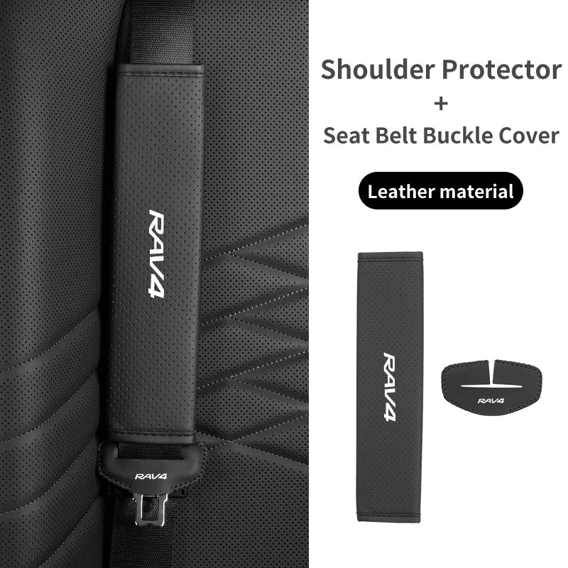 Car Seat Shoulder Pad Cover Seat Belt Buckle Protector Auto Accessories For Toyota Harrier TRD Prado RAV4 Auris CHR Corolla Camr