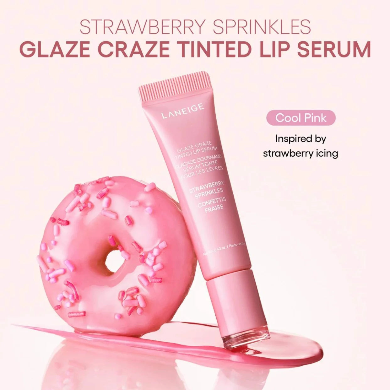 Laneige Lip Glowy Lightweight Hydration Balm Shea Butter Glaze Craze Tinted Polypeptide Lip Gloss Serum Fruit Donut Lip Oil Care