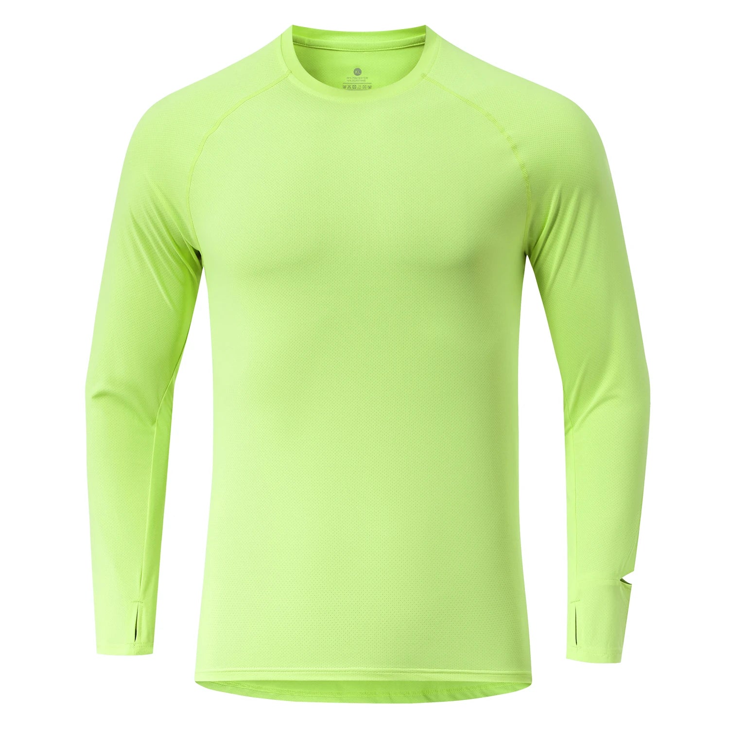 Mens Autumn Running T-Shirt Long Sleeve Anti-UV Workout Tops Shirts Training Shirt with Thumb Hole Anti-Static Cuff Quick Drying