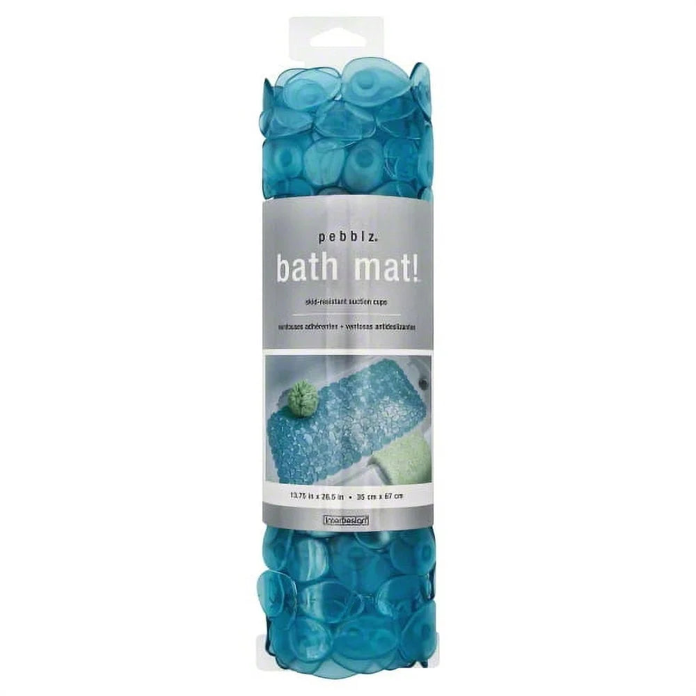 Non-Slip Pebblz Bath Mat Flexible Shower Mat Suction Cups Textured PVC Design Drainage Easy Clean Bath Decor Ideal Bathroom