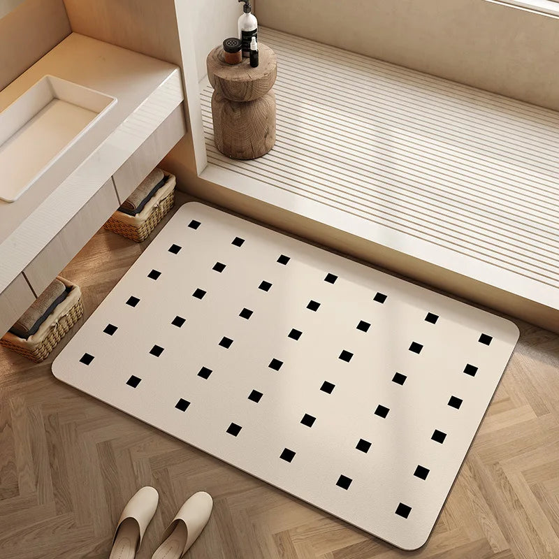 Super Absorbent Bathroom Mat Non-slip Bath Rug Quick Dry PVC Bathroom Rugs Floor Mat