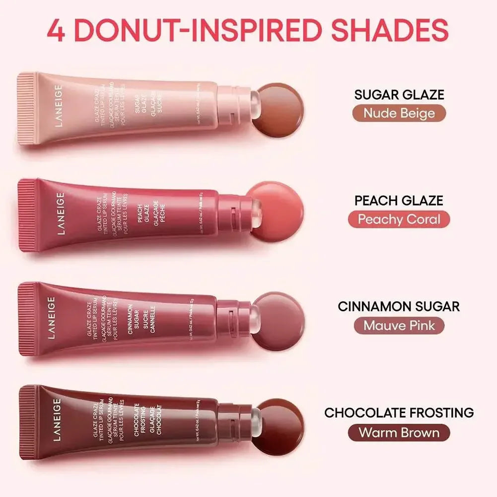 Laneige Lip Glowy Lightweight Hydration Lip Balm Gloss Tint Shea Butter Honey Donut Colored Lipstick Moisturising Lip Oil Care