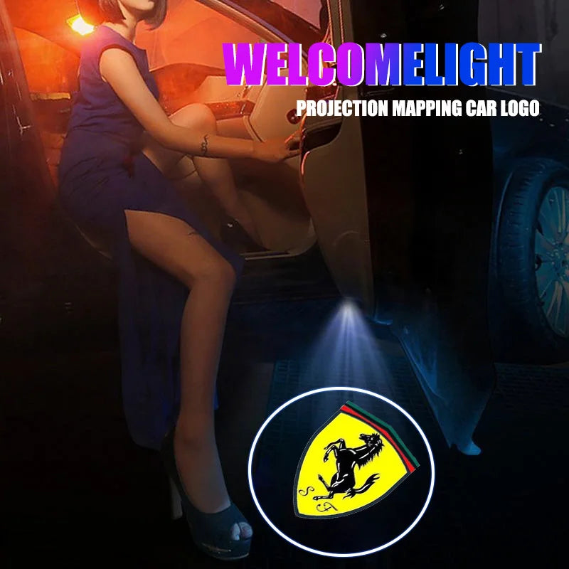 2PCS LED Car Door Welcome Light HD Projector Lamp For Ferrari 308 GT4 328 GTB GTS F355 360 Modena F430 458ltalia 488 Accessories