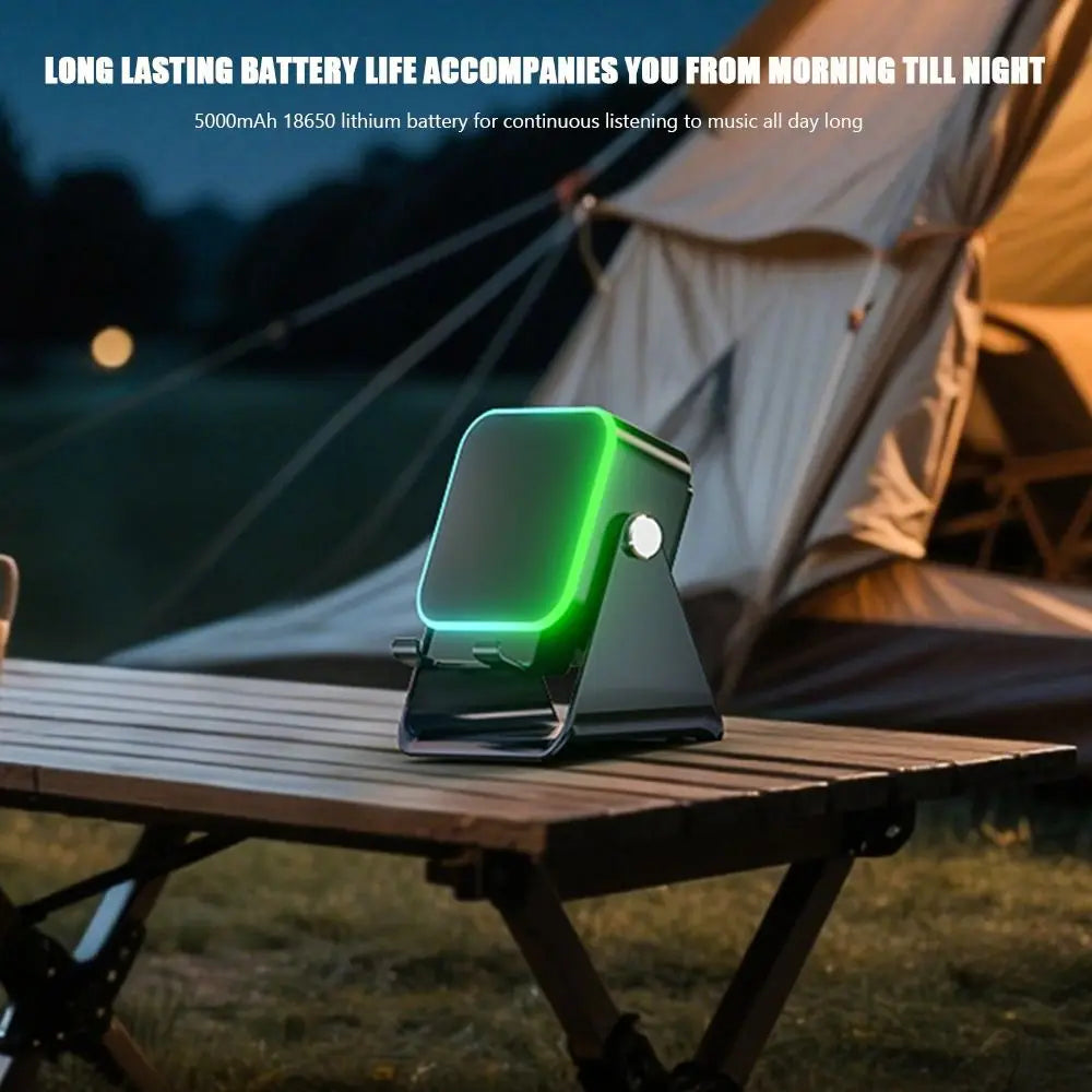 Auto-induction Wireless Induction Speaker Dual Mode RGB Ambient Light Bluetooth Speaker Enhance Sound Quality 360° Rotation